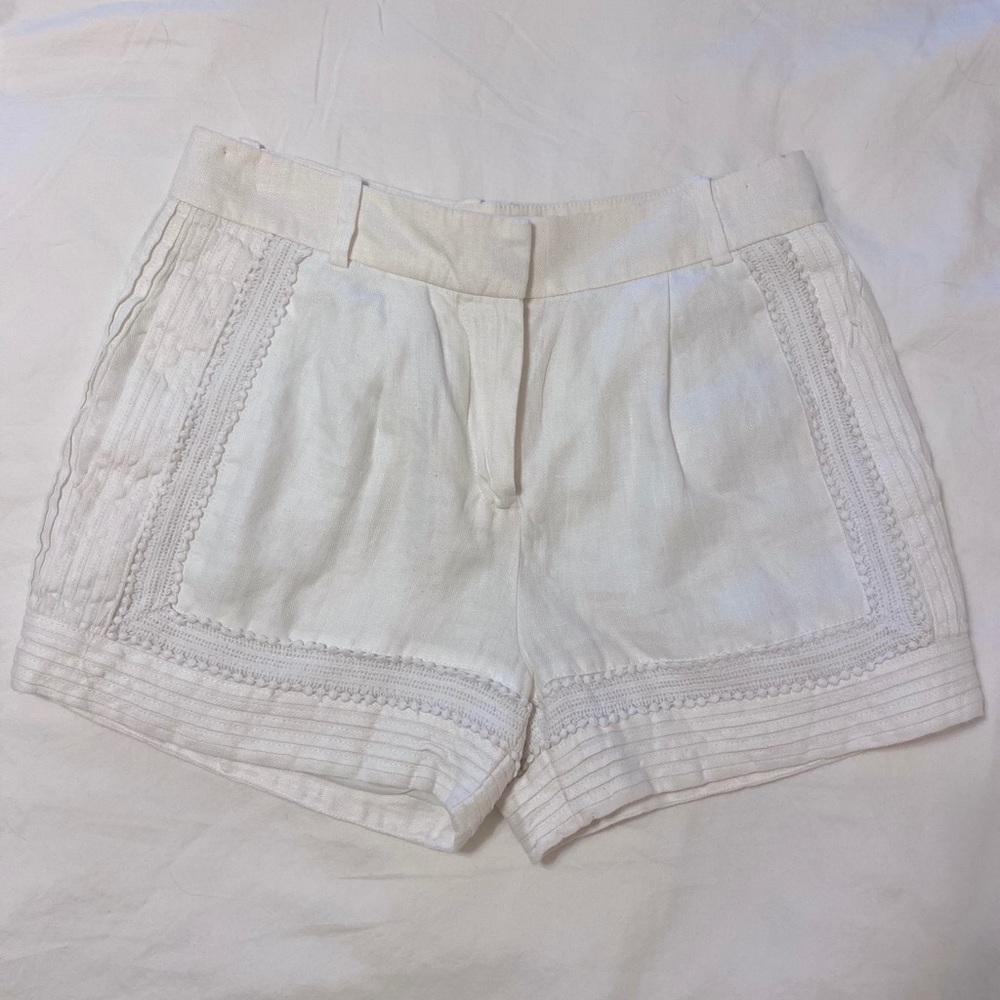 J. Crew High Waisted Shorts with Crochet Detail